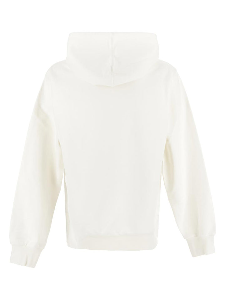 Marni White Bio Cotton Hoodie With Marni Print