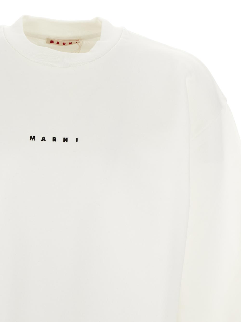 Marni White Bio Cotton Sweatshirt With Mini Logo