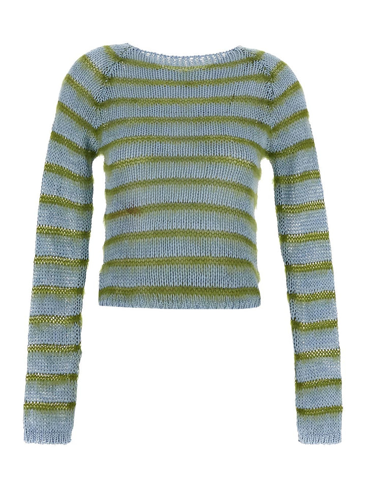 Marni Boat-Neck Jumper With Mohair Stripes