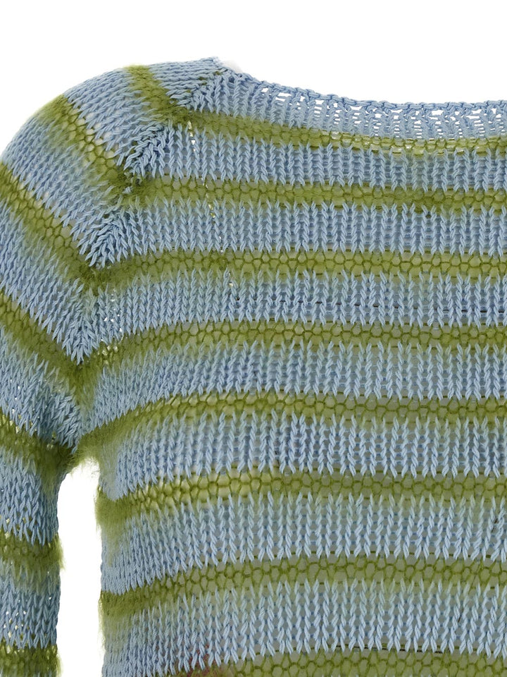 Marni Boat-Neck Jumper With Mohair Stripes