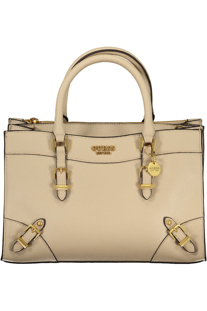 Guess Jeans Chic Beige Dual Compartment Handbag