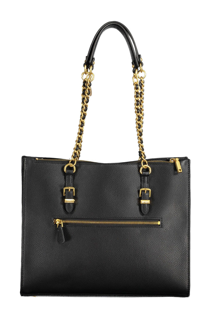 Guess Jeans Chic Black Chain-Strap Shoulder Bag