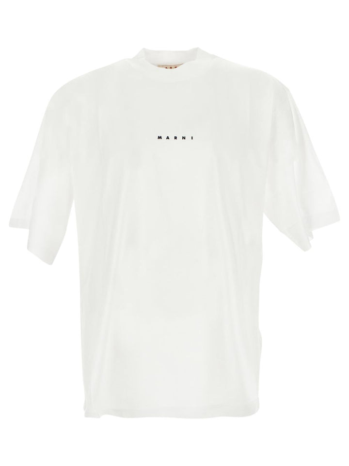 Marni White Bio Cotton T-Shirt With Logo