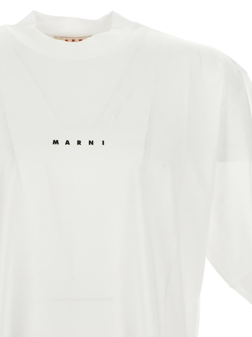 Marni White Bio Cotton T-Shirt With Logo