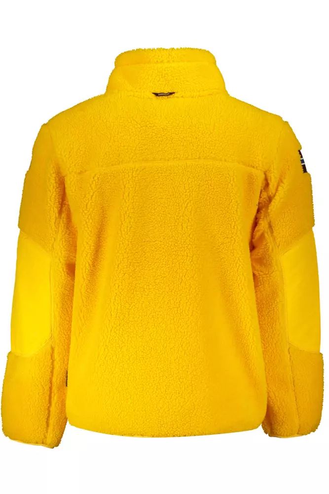 Napapijri Chic High-Neck Embroidered Yellow Sweater
