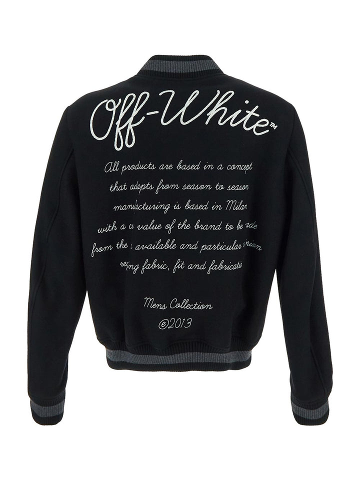 Off-White Wool Varsity Bomber