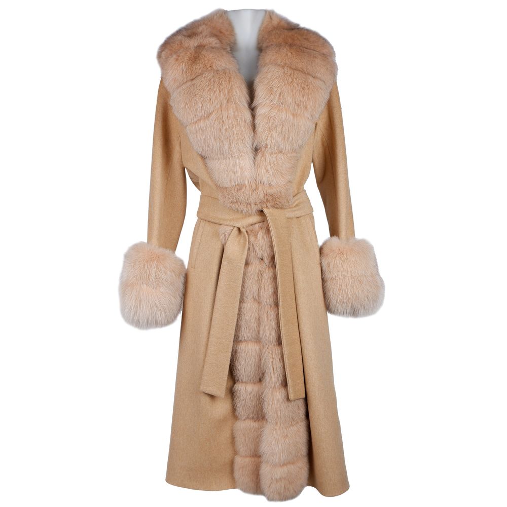 Made in Italy Beige Wool Vergine Jackets & Coat