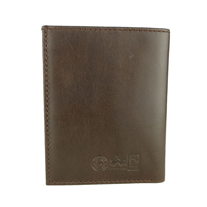 La Martina Elegant Dark Brown Leather Passport Holder