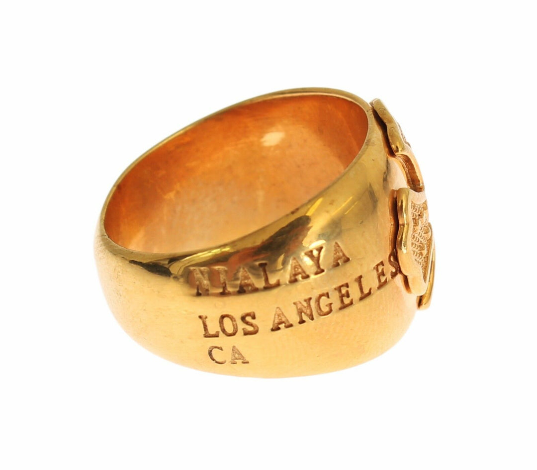 Nialaya Glamorous Gold-Plated Sterling Silver Ring