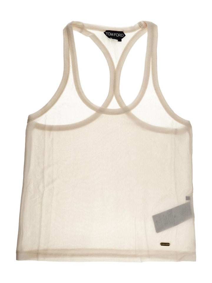 Tom Ford Lustrous Micro-Rib Jersey Racerback Tank Top