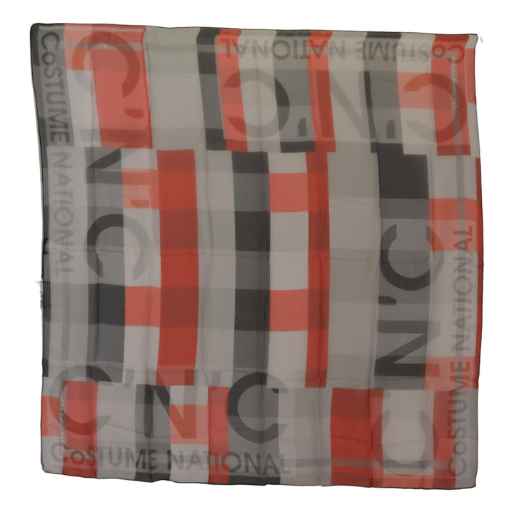 Costume National Elegant Silk Checkered Scarf