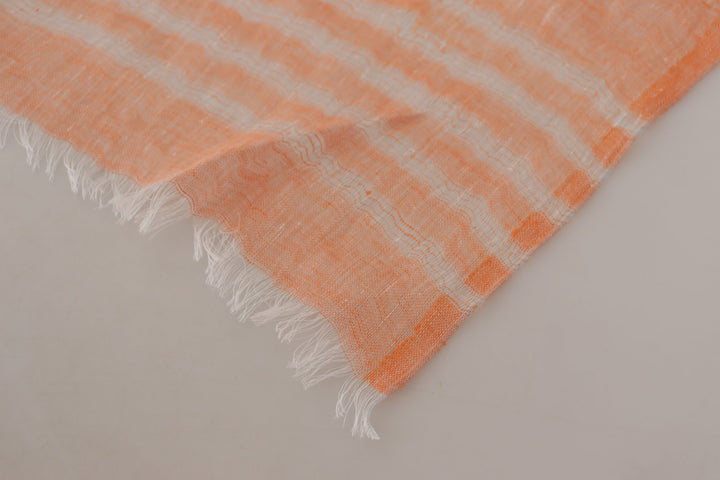 Malo Elegant Orange Linen Shawl Wrap Scarf